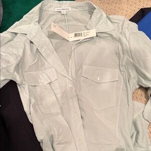 James Perse Light Gray Button-Down Shirt